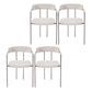 Contemporary Kitchen Dining Arm Chair Mental Opening Back Dining Arm Chair Beige 4 Piece Set Silver Clearhalo ' kitchen&dining_furn' 'Dining Chairs' 'Dining Tables & Seating' 'dining_chair' 'furn' 'furn_dining_chair' 'Furniture' 'furniture_dining_chair' 'Kitchen & Dining Furniture' 'kitchen' 3493666
