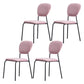 Upholstered Armless Side Chair Open Back Dining Chairs with Black Metal Legs Pink 4 Piece Set Clearhalo ' kitchen&dining_furn' 'Dining Chairs' 'Dining Tables & Seating' 'dining_chair' 'furn' 'furn_dining_chair' 'Furniture' 'furniture_dining_chair' 'Kitchen & Dining Furniture' 'kitchen' 3493672