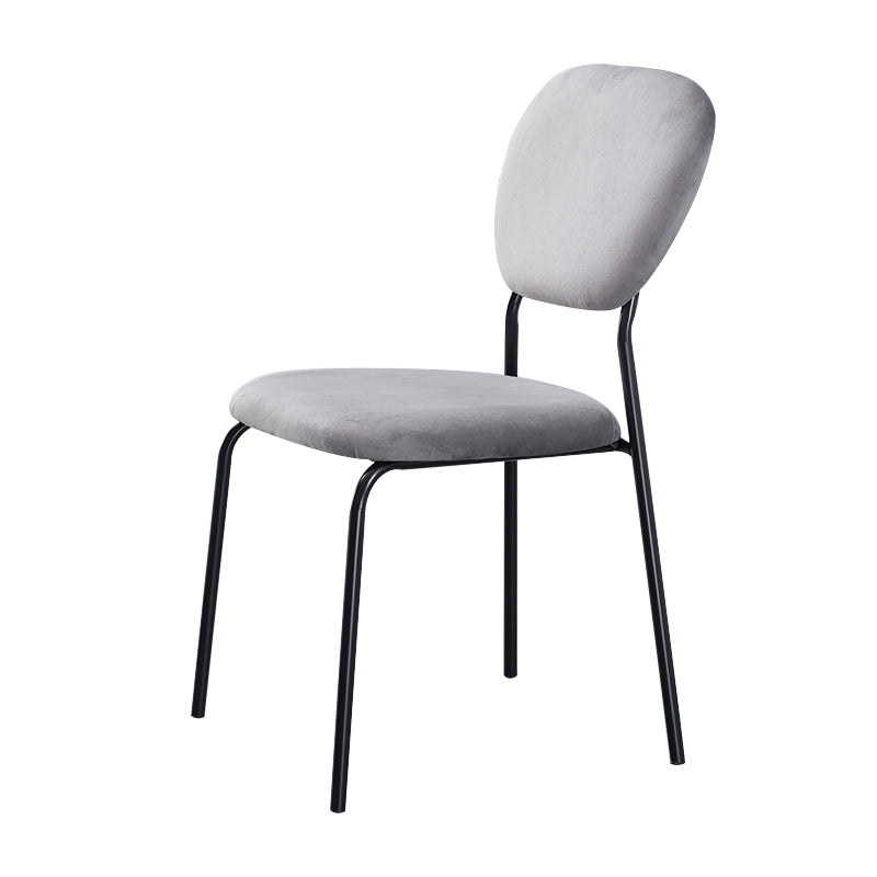 Upholstered Armless Side Chair Open Back Dining Chairs with Black Metal Legs Grey 1 Piece Clearhalo ' kitchen&dining_furn' 'Dining Chairs' 'Dining Tables & Seating' 'dining_chair' 'furn' 'furn_dining_chair' 'Furniture' 'furniture_dining_chair' 'Kitchen & Dining Furniture' 'kitchen' 3493679