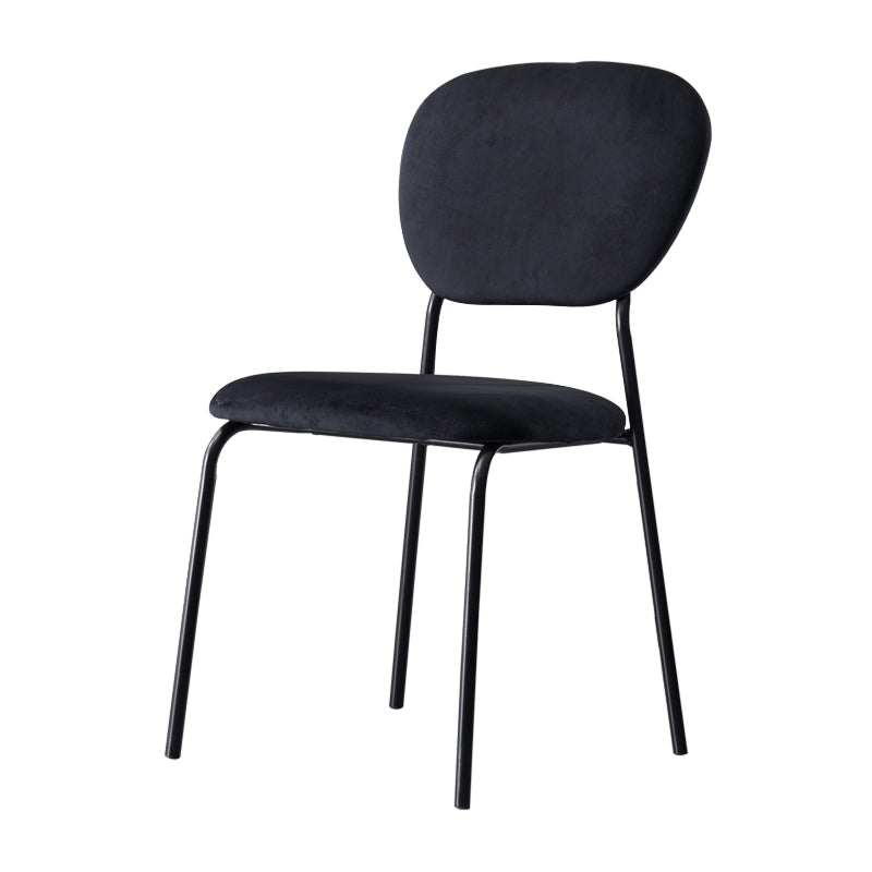 Upholstered Armless Side Chair Open Back Dining Chairs with Black Metal Legs Black 1 Piece Clearhalo ' kitchen&dining_furn' 'Dining Chairs' 'Dining Tables & Seating' 'dining_chair' 'furn' 'furn_dining_chair' 'Furniture' 'furniture_dining_chair' 'Kitchen & Dining Furniture' 'kitchen' 3493686