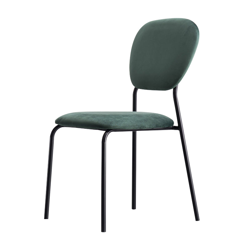 Upholstered Armless Side Chair Open Back Dining Chairs with Black Metal Legs Blackish Green 1 Piece Clearhalo ' kitchen&dining_furn' 'Dining Chairs' 'Dining Tables & Seating' 'dining_chair' 'furn' 'furn_dining_chair' 'Furniture' 'furniture_dining_chair' 'Kitchen & Dining Furniture' 'kitchen' 3493691