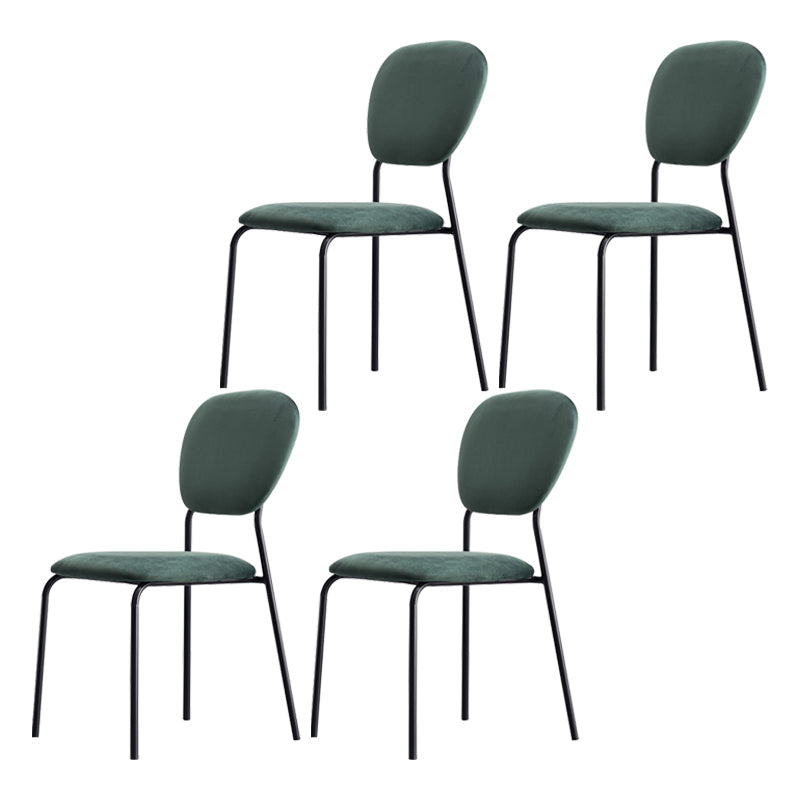 Upholstered Armless Side Chair Open Back Dining Chairs with Black Metal Legs Blackish Green 4 Piece Set Clearhalo ' kitchen&dining_furn' 'Dining Chairs' 'Dining Tables & Seating' 'dining_chair' 'furn' 'furn_dining_chair' 'Furniture' 'furniture_dining_chair' 'Kitchen & Dining Furniture' 'kitchen' 3493695