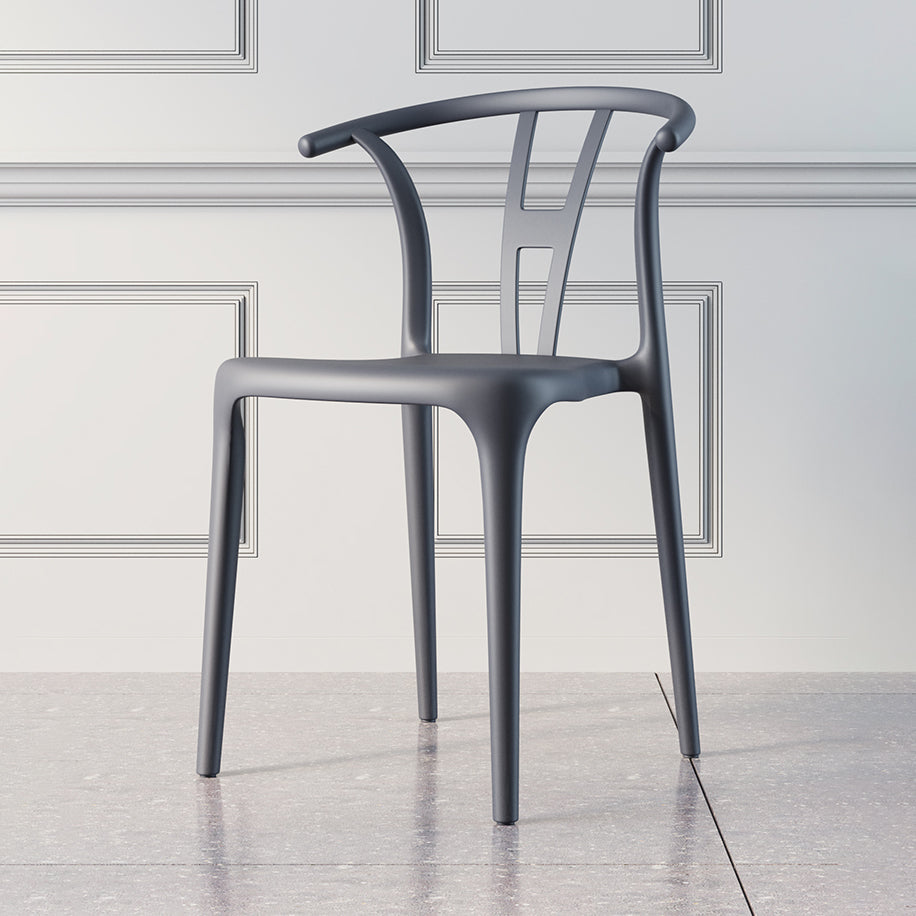Plastic Side Chair Contemporary Style Multicolor Armless Chair for Dining Room Grey 1 Piece Clearhalo ' kitchen&dining_furn' 'Dining Chairs' 'Dining Tables & Seating' 'dining_chair' 'furn' 'furn_dining_chair' 'Furniture' 'furniture_dining_chair' 'Kitchen & Dining Furniture' 'kitchen' 3493779