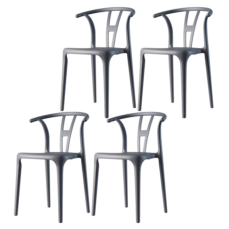 Plastic Side Chair Contemporary Style Multicolor Armless Chair for Dining Room Grey 4 Piece Set Clearhalo ' kitchen&dining_furn' 'Dining Chairs' 'Dining Tables & Seating' 'dining_chair' 'furn' 'furn_dining_chair' 'Furniture' 'furniture_dining_chair' 'Kitchen & Dining Furniture' 'kitchen' 3493783