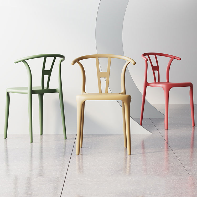Plastic Side Chair Contemporary Style Multicolor Armless Chair for Dining Room Clearhalo ' kitchen&dining_furn' 'Dining Chairs' 'Dining Tables & Seating' 'dining_chair' 'furn' 'furn_dining_chair' 'Furniture' 'furniture_dining_chair' 'Kitchen & Dining Furniture' 'kitchen' 3493785