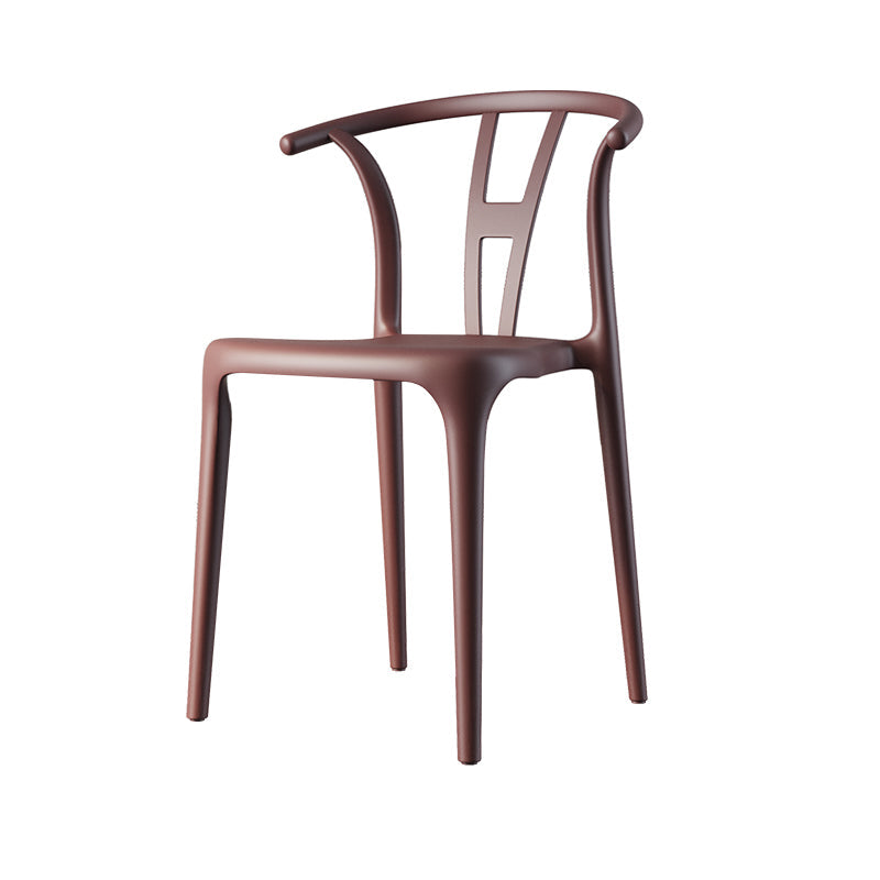 Plastic Side Chair Contemporary Style Multicolor Armless Chair for Dining Room Brown 1 Piece Clearhalo ' kitchen&dining_furn' 'Dining Chairs' 'Dining Tables & Seating' 'dining_chair' 'furn' 'furn_dining_chair' 'Furniture' 'furniture_dining_chair' 'Kitchen & Dining Furniture' 'kitchen' 3493790