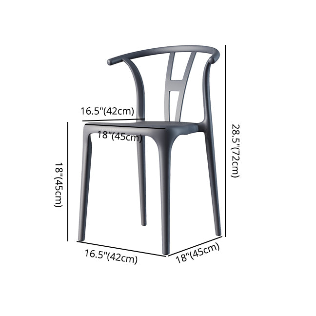 Plastic Side Chair Contemporary Style Multicolor Armless Chair for Dining Room Clearhalo ' kitchen&dining_furn' 'Dining Chairs' 'Dining Tables & Seating' 'dining_chair' 'furn' 'furn_dining_chair' 'Furniture' 'furniture_dining_chair' 'Kitchen & Dining Furniture' 'kitchen' 3493796