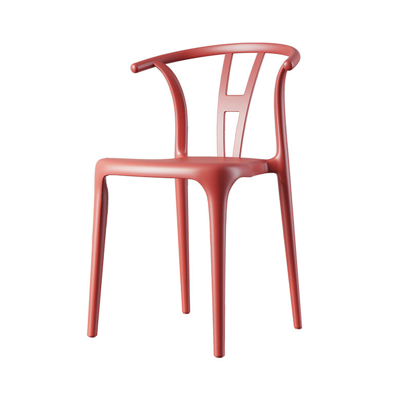 Plastic Side Chair Contemporary Style Multicolor Armless Chair for Dining Room Red 1 Piece Clearhalo ' kitchen&dining_furn' 'Dining Chairs' 'Dining Tables & Seating' 'dining_chair' 'furn' 'furn_dining_chair' 'Furniture' 'furniture_dining_chair' 'Kitchen & Dining Furniture' 'kitchen' 3493797