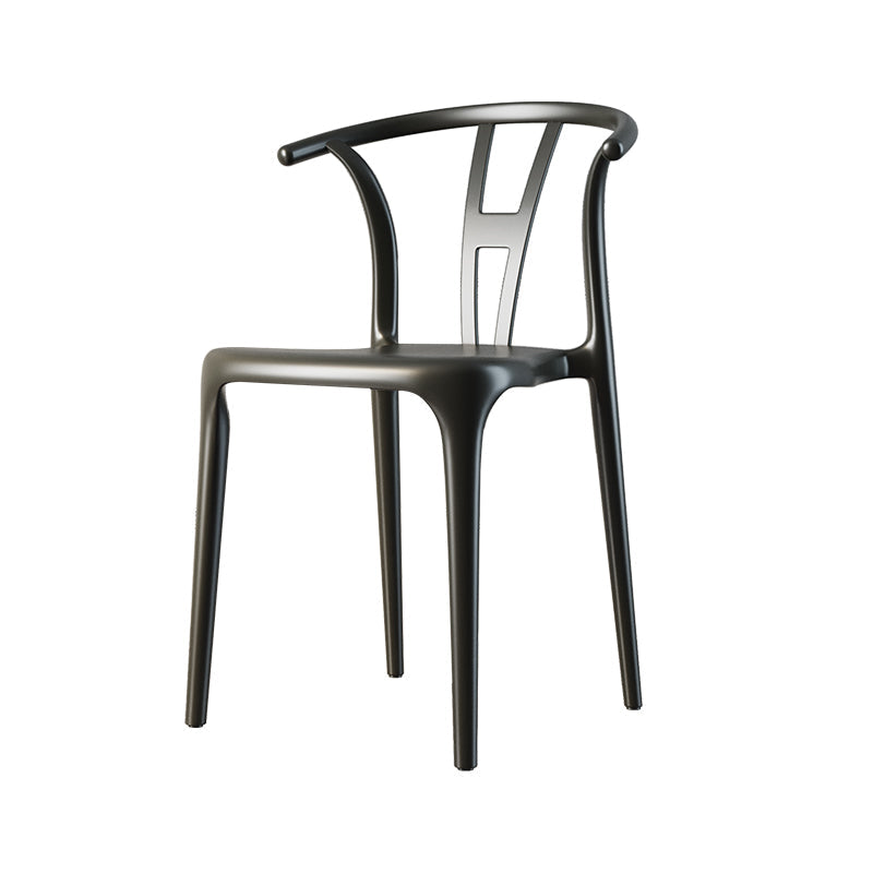 Plastic Side Chair Contemporary Style Multicolor Armless Chair for Dining Room Black 1 Piece Clearhalo ' kitchen&dining_furn' 'Dining Chairs' 'Dining Tables & Seating' 'dining_chair' 'furn' 'furn_dining_chair' 'Furniture' 'furniture_dining_chair' 'Kitchen & Dining Furniture' 'kitchen' 3493801