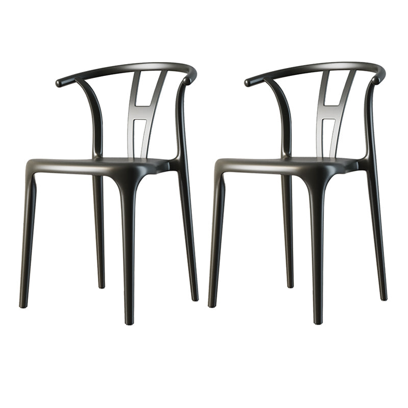 Plastic Side Chair Contemporary Style Multicolor Armless Chair for Dining Room Black 2 Piece Set Clearhalo ' kitchen&dining_furn' 'Dining Chairs' 'Dining Tables & Seating' 'dining_chair' 'furn' 'furn_dining_chair' 'Furniture' 'furniture_dining_chair' 'Kitchen & Dining Furniture' 'kitchen' 3493802