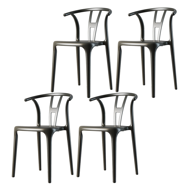 Plastic Side Chair Contemporary Style Multicolor Armless Chair for Dining Room Black 4 Piece Set Clearhalo ' kitchen&dining_furn' 'Dining Chairs' 'Dining Tables & Seating' 'dining_chair' 'furn' 'furn_dining_chair' 'Furniture' 'furniture_dining_chair' 'Kitchen & Dining Furniture' 'kitchen' 3493803