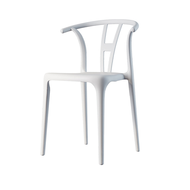 Plastic Side Chair Contemporary Style Multicolor Armless Chair for Dining Room White 1 Piece Clearhalo ' kitchen&dining_furn' 'Dining Chairs' 'Dining Tables & Seating' 'dining_chair' 'furn' 'furn_dining_chair' 'Furniture' 'furniture_dining_chair' 'Kitchen & Dining Furniture' 'kitchen' 3493804