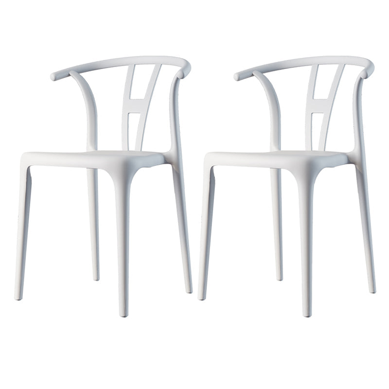 Plastic Side Chair Contemporary Style Multicolor Armless Chair for Dining Room White 2 Piece Set Clearhalo ' kitchen&dining_furn' 'Dining Chairs' 'Dining Tables & Seating' 'dining_chair' 'furn' 'furn_dining_chair' 'Furniture' 'furniture_dining_chair' 'Kitchen & Dining Furniture' 'kitchen' 3493805