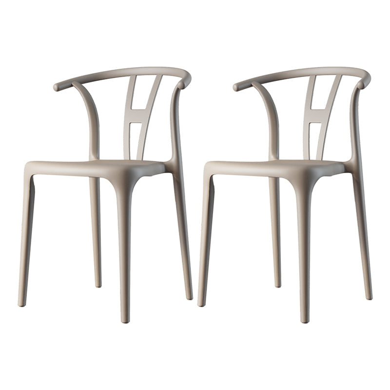 Plastic Side Chair Contemporary Style Multicolor Armless Chair for Dining Room Camel 2 Piece Set Clearhalo ' kitchen&dining_furn' 'Dining Chairs' 'Dining Tables & Seating' 'dining_chair' 'furn' 'furn_dining_chair' 'Furniture' 'furniture_dining_chair' 'Kitchen & Dining Furniture' 'kitchen' 3493808