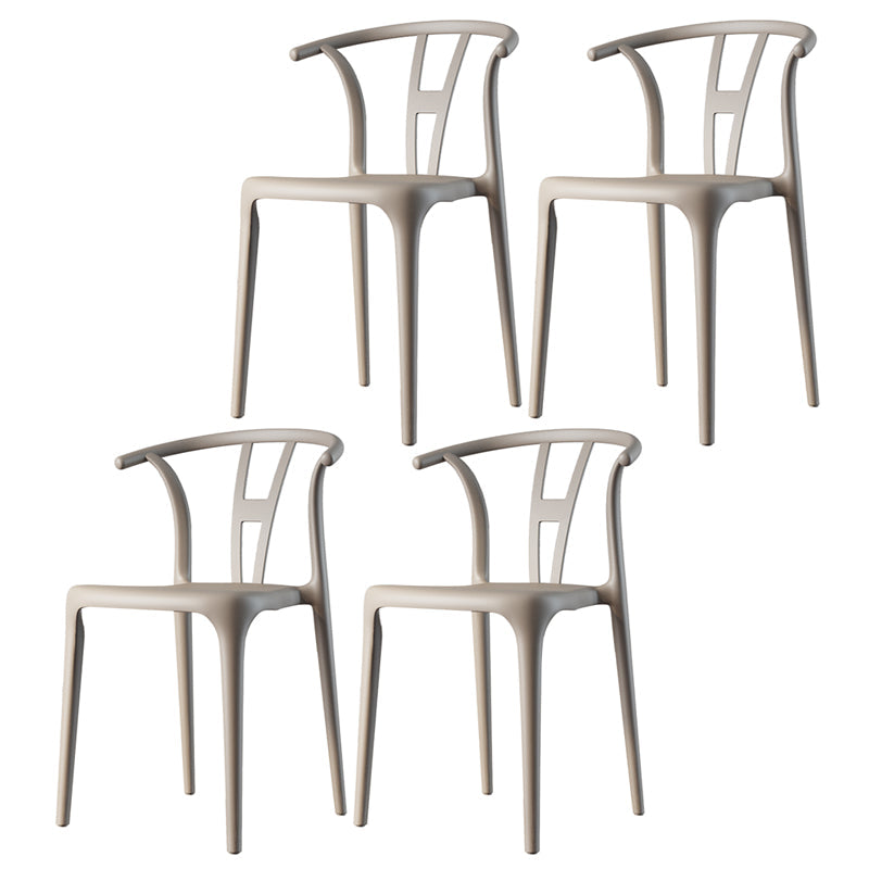 Plastic Side Chair Contemporary Style Multicolor Armless Chair for Dining Room Camel 4 Piece Set Clearhalo ' kitchen&dining_furn' 'Dining Chairs' 'Dining Tables & Seating' 'dining_chair' 'furn' 'furn_dining_chair' 'Furniture' 'furniture_dining_chair' 'Kitchen & Dining Furniture' 'kitchen' 3493809