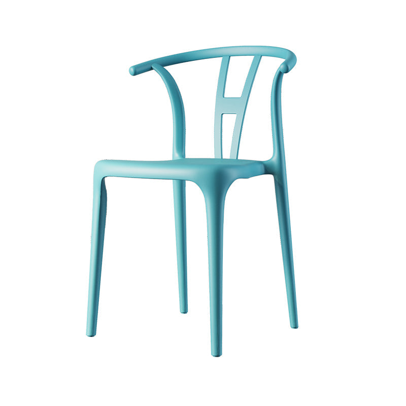 Plastic Side Chair Contemporary Style Multicolor Armless Chair for Dining Room Blue 1 Piece Clearhalo ' kitchen&dining_furn' 'Dining Chairs' 'Dining Tables & Seating' 'dining_chair' 'furn' 'furn_dining_chair' 'Furniture' 'furniture_dining_chair' 'Kitchen & Dining Furniture' 'kitchen' 3493810
