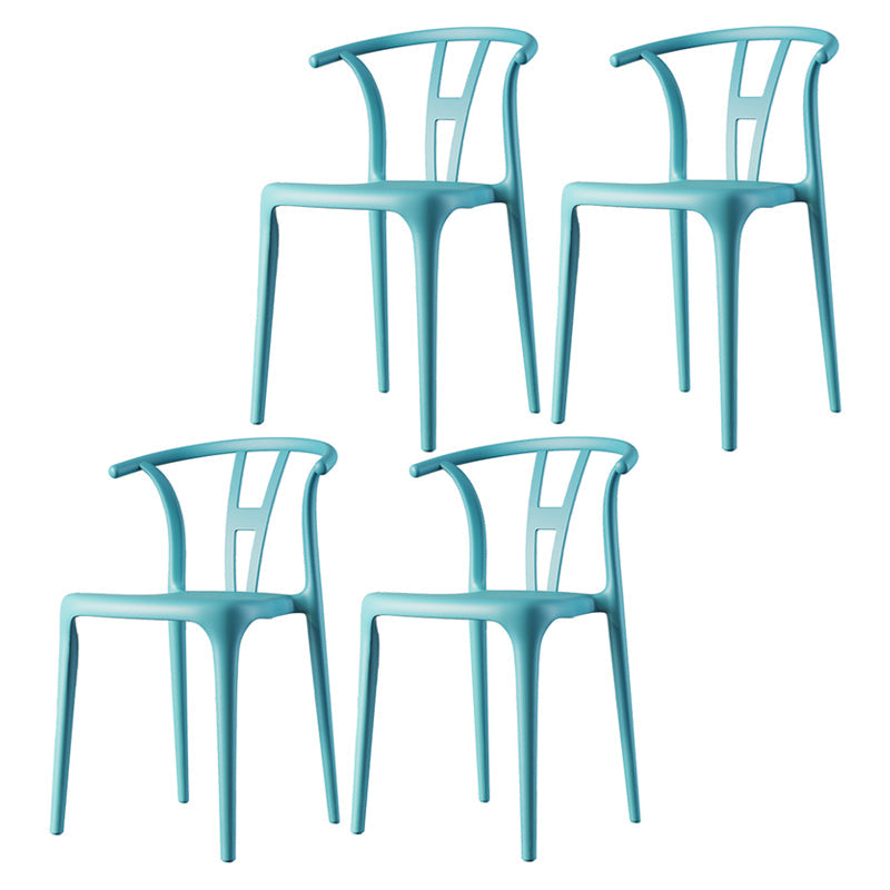 Plastic Side Chair Contemporary Style Multicolor Armless Chair for Dining Room Blue 4 Piece Set Clearhalo ' kitchen&dining_furn' 'Dining Chairs' 'Dining Tables & Seating' 'dining_chair' 'furn' 'furn_dining_chair' 'Furniture' 'furniture_dining_chair' 'Kitchen & Dining Furniture' 'kitchen' 3493812