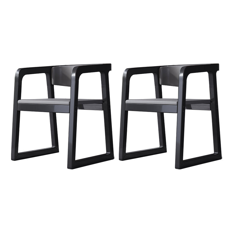 Wood Contemporary Style Indoor with Arm Chair Open Back Dining Side Chairs Grey 2 Piece Set Black Clearhalo ' kitchen&dining_furn' 'Dining Chairs' 'Dining Tables & Seating' 'dining_chair' 'furn' 'furn_dining_chair' 'Furniture' 'furniture_dining_chair' 'Kitchen & Dining Furniture' 'kitchen' 3493814