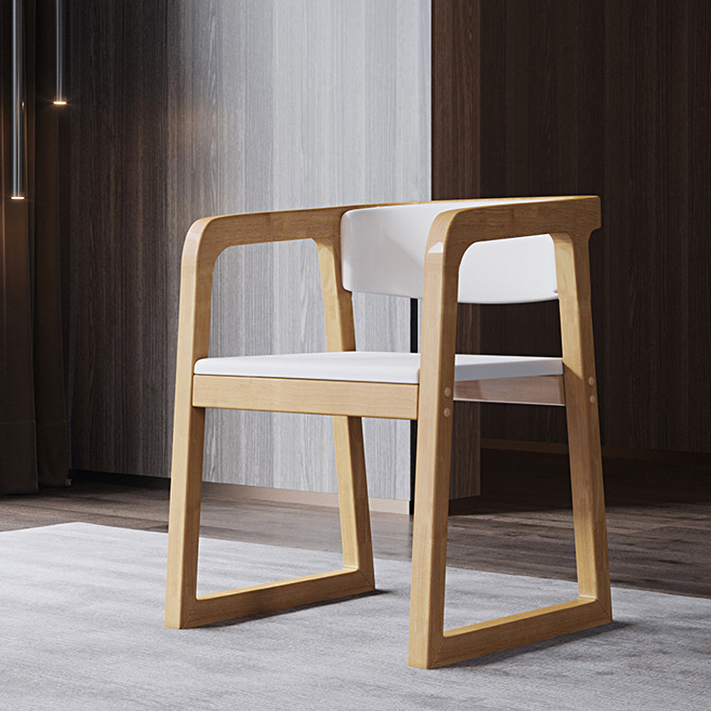 Wood Contemporary Style Indoor with Arm Chair Open Back Dining Side Chairs White 1 Piece Natural Wood Clearhalo ' kitchen&dining_furn' 'Dining Chairs' 'Dining Tables & Seating' 'dining_chair' 'furn' 'furn_dining_chair' 'Furniture' 'furniture_dining_chair' 'Kitchen & Dining Furniture' 'kitchen' 3493815