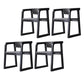 Wood Contemporary Style Indoor with Arm Chair Open Back Dining Side Chairs Grey 4 Piece Set Black Clearhalo ' kitchen&dining_furn' 'Dining Chairs' 'Dining Tables & Seating' 'dining_chair' 'furn' 'furn_dining_chair' 'Furniture' 'furniture_dining_chair' 'Kitchen & Dining Furniture' 'kitchen' 3493816