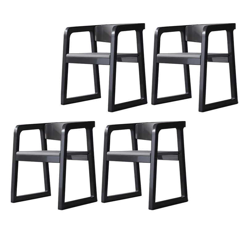 Wood Contemporary Style Indoor with Arm Chair Open Back Dining Side Chairs Grey 4 Piece Set Black Clearhalo ' kitchen&dining_furn' 'Dining Chairs' 'Dining Tables & Seating' 'dining_chair' 'furn' 'furn_dining_chair' 'Furniture' 'furniture_dining_chair' 'Kitchen & Dining Furniture' 'kitchen' 3493816