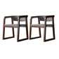 Wood Contemporary Style Indoor with Arm Chair Open Back Dining Side Chairs Grey 2 Piece Set Walnut Clearhalo ' kitchen&dining_furn' 'Dining Chairs' 'Dining Tables & Seating' 'dining_chair' 'furn' 'furn_dining_chair' 'Furniture' 'furniture_dining_chair' 'Kitchen & Dining Furniture' 'kitchen' 3493817