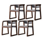 Wood Contemporary Style Indoor with Arm Chair Open Back Dining Side Chairs Grey 4 Piece Set Walnut Clearhalo ' kitchen&dining_furn' 'Dining Chairs' 'Dining Tables & Seating' 'dining_chair' 'furn' 'furn_dining_chair' 'Furniture' 'furniture_dining_chair' 'Kitchen & Dining Furniture' 'kitchen' 3493820