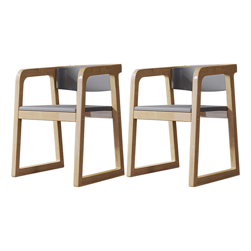 Wood Contemporary Style Indoor with Arm Chair Open Back Dining Side Chairs Grey 2 Piece Set Natural Wood Clearhalo ' kitchen&dining_furn' 'Dining Chairs' 'Dining Tables & Seating' 'dining_chair' 'furn' 'furn_dining_chair' 'Furniture' 'furniture_dining_chair' 'Kitchen & Dining Furniture' 'kitchen' 3493822
