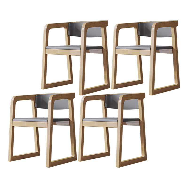 Wood Contemporary Style Indoor with Arm Chair Open Back Dining Side Chairs Grey 4 Piece Set Natural Wood Clearhalo ' kitchen&dining_furn' 'Dining Chairs' 'Dining Tables & Seating' 'dining_chair' 'furn' 'furn_dining_chair' 'Furniture' 'furniture_dining_chair' 'Kitchen & Dining Furniture' 'kitchen' 3493823