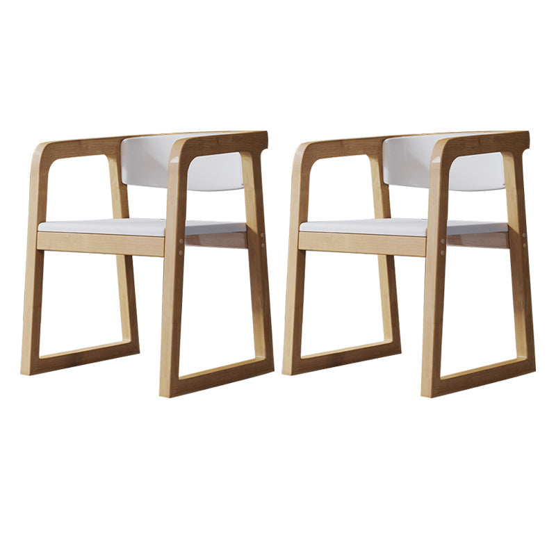 Wood Contemporary Style Indoor with Arm Chair Open Back Dining Side Chairs White 2 Piece Set Natural Wood Clearhalo ' kitchen&dining_furn' 'Dining Chairs' 'Dining Tables & Seating' 'dining_chair' 'furn' 'furn_dining_chair' 'Furniture' 'furniture_dining_chair' 'Kitchen & Dining Furniture' 'kitchen' 3493826