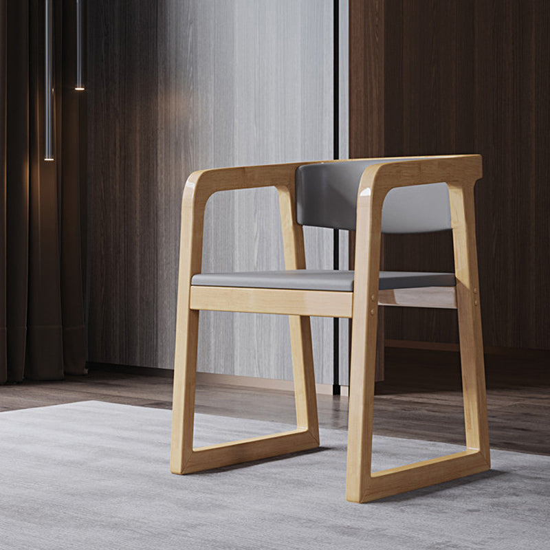 Wood Contemporary Style Indoor with Arm Chair Open Back Dining Side Chairs Grey 1 Piece Natural Wood Clearhalo ' kitchen&dining_furn' 'Dining Chairs' 'Dining Tables & Seating' 'dining_chair' 'furn' 'furn_dining_chair' 'Furniture' 'furniture_dining_chair' 'Kitchen & Dining Furniture' 'kitchen' 3493830