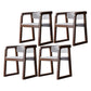 Wood Contemporary Style Indoor with Arm Chair Open Back Dining Side Chairs White 4 Piece Set Walnut Clearhalo ' kitchen&dining_furn' 'Dining Chairs' 'Dining Tables & Seating' 'dining_chair' 'furn' 'furn_dining_chair' 'Furniture' 'furniture_dining_chair' 'Kitchen & Dining Furniture' 'kitchen' 3493832