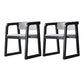 Wood Contemporary Style Indoor with Arm Chair Open Back Dining Side Chairs White 2 Piece Set Black Clearhalo ' kitchen&dining_furn' 'Dining Chairs' 'Dining Tables & Seating' 'dining_chair' 'furn' 'furn_dining_chair' 'Furniture' 'furniture_dining_chair' 'Kitchen & Dining Furniture' 'kitchen' 3493833
