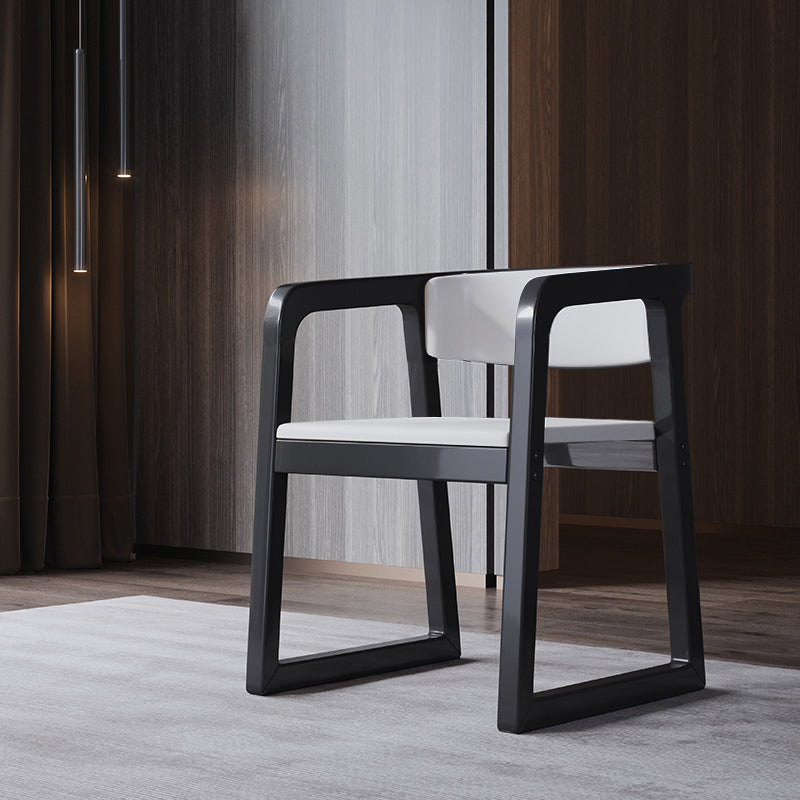 Wood Contemporary Style Indoor with Arm Chair Open Back Dining Side Chairs White 1 Piece Black Clearhalo ' kitchen&dining_furn' 'Dining Chairs' 'Dining Tables & Seating' 'dining_chair' 'furn' 'furn_dining_chair' 'Furniture' 'furniture_dining_chair' 'Kitchen & Dining Furniture' 'kitchen' 3493834