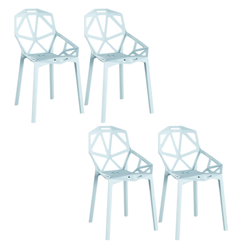 Scandinavian Home Side Chair Birds Nest Cross Back Plastic Dining Room Chair Light Blue 4 Piece Set Clearhalo ' kitchen&dining_furn' 'Dining Chairs' 'Dining Tables & Seating' 'dining_chair' 'furn' 'furn_dining_chair' 'Furniture' 'furniture_dining_chair' 'Kitchen & Dining Furniture' 'kitchen' 3493839
