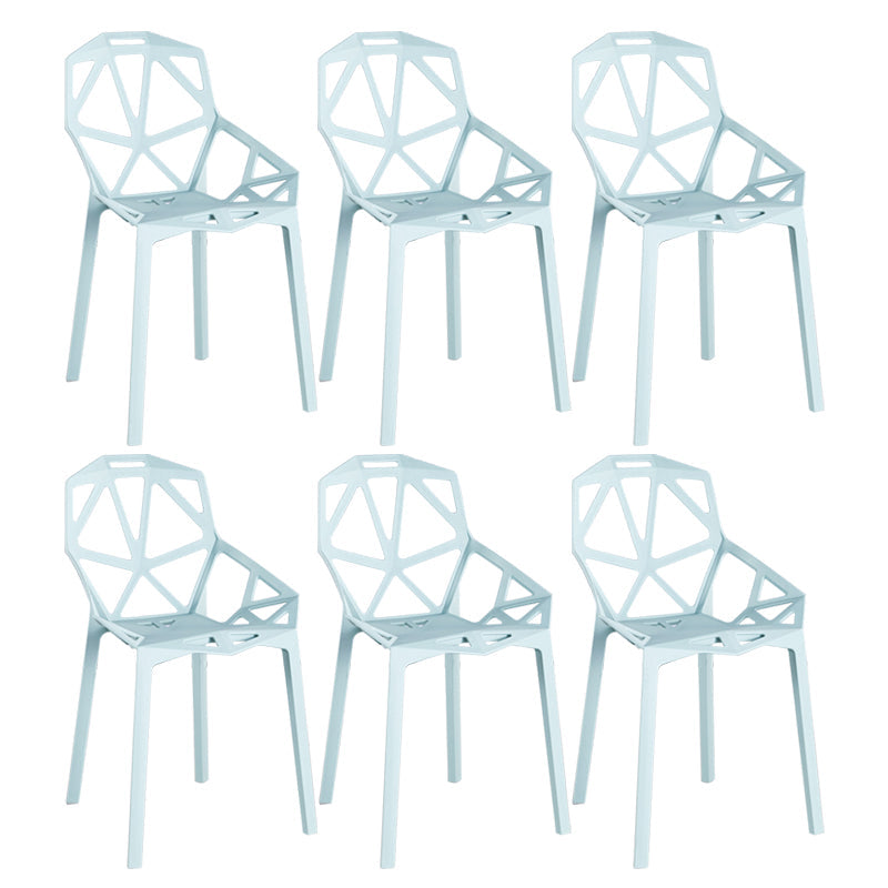 Scandinavian Home Side Chair Birds Nest Cross Back Plastic Dining Room Chair Light Blue 6 Piece Set Clearhalo ' kitchen&dining_furn' 'Dining Chairs' 'Dining Tables & Seating' 'dining_chair' 'furn' 'furn_dining_chair' 'Furniture' 'furniture_dining_chair' 'Kitchen & Dining Furniture' 'kitchen' 3493841