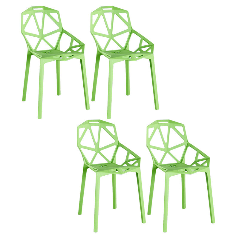Scandinavian Home Side Chair Birds Nest Cross Back Plastic Dining Room Chair Green 4 Piece Set Clearhalo ' kitchen&dining_furn' 'Dining Chairs' 'Dining Tables & Seating' 'dining_chair' 'furn' 'furn_dining_chair' 'Furniture' 'furniture_dining_chair' 'Kitchen & Dining Furniture' 'kitchen' 3493844