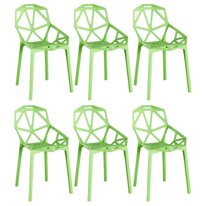 Scandinavian Home Side Chair Birds Nest Cross Back Plastic Dining Room Chair Green 6 Piece Set Clearhalo ' kitchen&dining_furn' 'Dining Chairs' 'Dining Tables & Seating' 'dining_chair' 'furn' 'furn_dining_chair' 'Furniture' 'furniture_dining_chair' 'Kitchen & Dining Furniture' 'kitchen' 3493846
