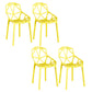 Scandinavian Home Side Chair Birds Nest Cross Back Plastic Dining Room Chair Yellow 4 Piece Set Clearhalo ' kitchen&dining_furn' 'Dining Chairs' 'Dining Tables & Seating' 'dining_chair' 'furn' 'furn_dining_chair' 'Furniture' 'furniture_dining_chair' 'Kitchen & Dining Furniture' 'kitchen' 3493850
