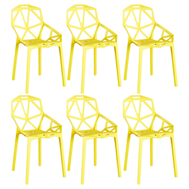 Scandinavian Home Side Chair Birds Nest Cross Back Plastic Dining Room Chair Yellow 6 Piece Set Clearhalo ' kitchen&dining_furn' 'Dining Chairs' 'Dining Tables & Seating' 'dining_chair' 'furn' 'furn_dining_chair' 'Furniture' 'furniture_dining_chair' 'Kitchen & Dining Furniture' 'kitchen' 3493851
