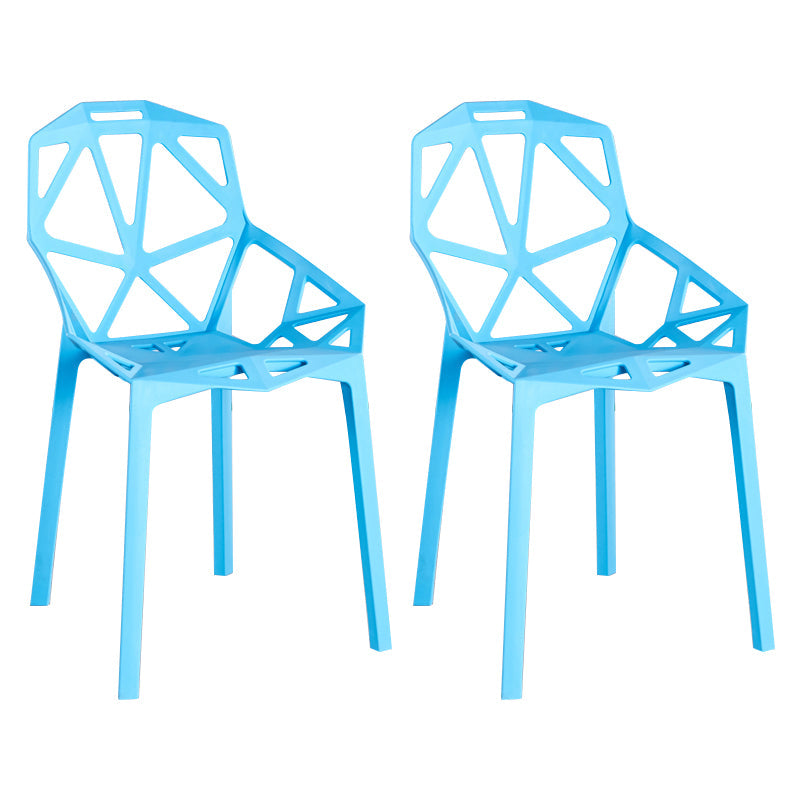 Scandinavian Home Side Chair Birds Nest Cross Back Plastic Dining Room Chair Blue 2 Piece Set Clearhalo ' kitchen&dining_furn' 'Dining Chairs' 'Dining Tables & Seating' 'dining_chair' 'furn' 'furn_dining_chair' 'Furniture' 'furniture_dining_chair' 'Kitchen & Dining Furniture' 'kitchen' 3493852