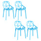 Scandinavian Home Side Chair Birds Nest Cross Back Plastic Dining Room Chair Blue 4 Piece Set Clearhalo ' kitchen&dining_furn' 'Dining Chairs' 'Dining Tables & Seating' 'dining_chair' 'furn' 'furn_dining_chair' 'Furniture' 'furniture_dining_chair' 'Kitchen & Dining Furniture' 'kitchen' 3493853