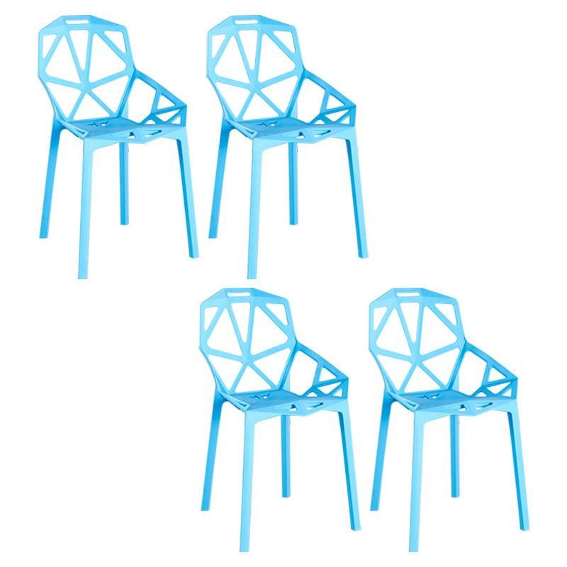 Scandinavian Home Side Chair Birds Nest Cross Back Plastic Dining Room Chair Blue 4 Piece Set Clearhalo ' kitchen&dining_furn' 'Dining Chairs' 'Dining Tables & Seating' 'dining_chair' 'furn' 'furn_dining_chair' 'Furniture' 'furniture_dining_chair' 'Kitchen & Dining Furniture' 'kitchen' 3493853