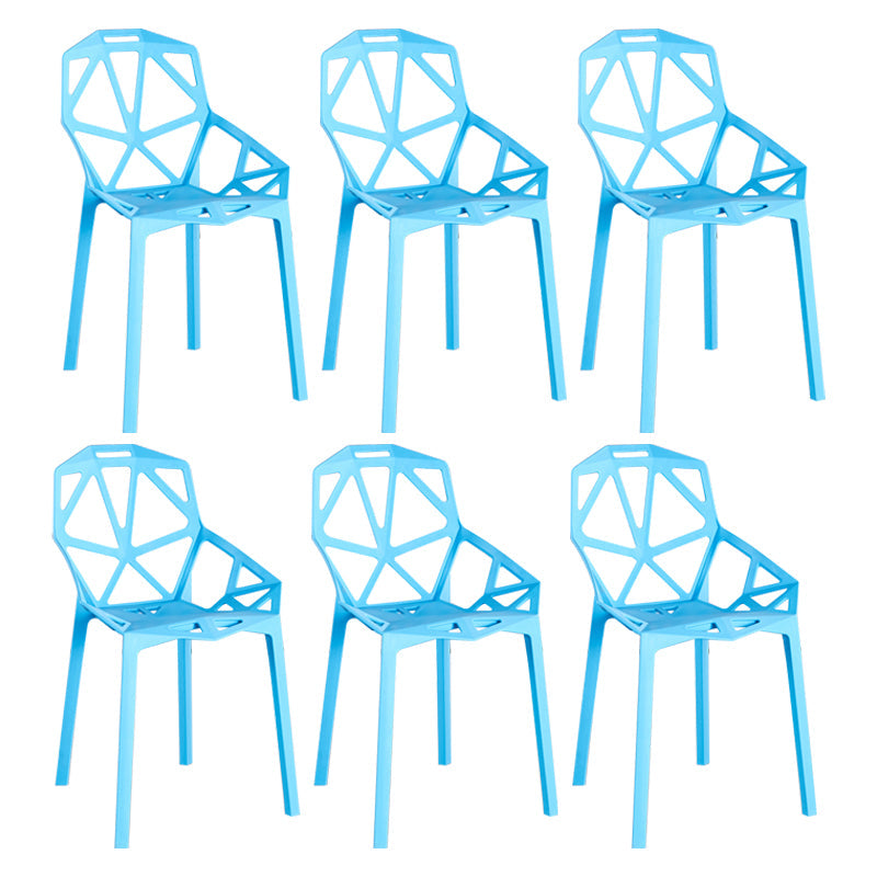 Scandinavian Home Side Chair Birds Nest Cross Back Plastic Dining Room Chair Blue 6 Piece Set Clearhalo ' kitchen&dining_furn' 'Dining Chairs' 'Dining Tables & Seating' 'dining_chair' 'furn' 'furn_dining_chair' 'Furniture' 'furniture_dining_chair' 'Kitchen & Dining Furniture' 'kitchen' 3493854