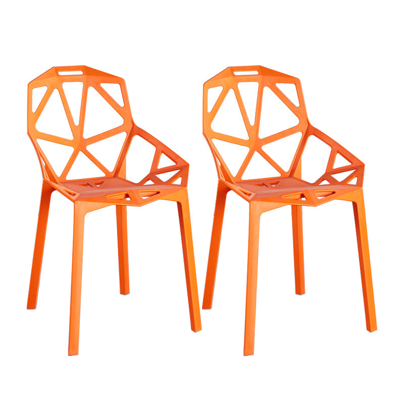 Scandinavian Home Side Chair Birds Nest Cross Back Plastic Dining Room Chair Orange 2 Piece Set Clearhalo ' kitchen&dining_furn' 'Dining Chairs' 'Dining Tables & Seating' 'dining_chair' 'furn' 'furn_dining_chair' 'Furniture' 'furniture_dining_chair' 'Kitchen & Dining Furniture' 'kitchen' 3493855