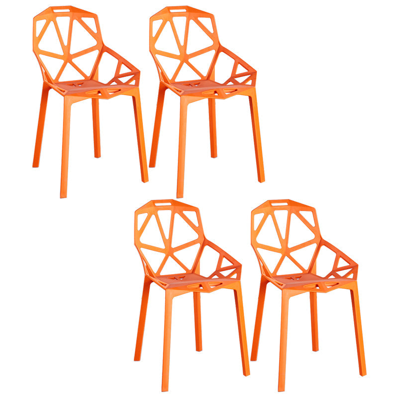 Scandinavian Home Side Chair Birds Nest Cross Back Plastic Dining Room Chair Orange 4 Piece Set Clearhalo ' kitchen&dining_furn' 'Dining Chairs' 'Dining Tables & Seating' 'dining_chair' 'furn' 'furn_dining_chair' 'Furniture' 'furniture_dining_chair' 'Kitchen & Dining Furniture' 'kitchen' 3493856