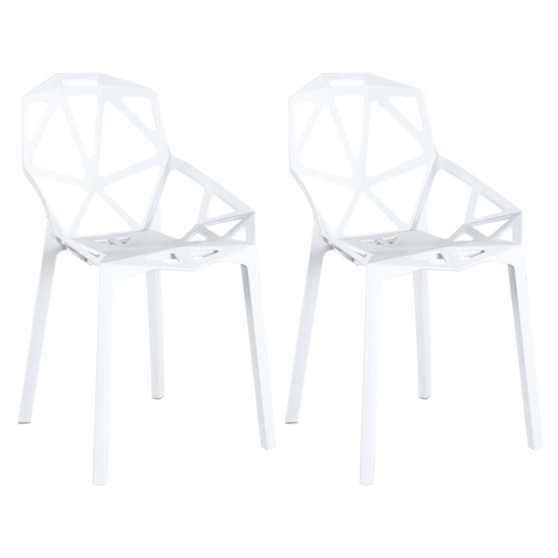 Scandinavian Home Side Chair Birds Nest Cross Back Plastic Dining Room Chair White 2 Piece Set Clearhalo ' kitchen&dining_furn' 'Dining Chairs' 'Dining Tables & Seating' 'dining_chair' 'furn' 'furn_dining_chair' 'Furniture' 'furniture_dining_chair' 'Kitchen & Dining Furniture' 'kitchen' 3493858