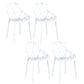 Scandinavian Home Side Chair Birds Nest Cross Back Plastic Dining Room Chair White 4 Piece Set Clearhalo ' kitchen&dining_furn' 'Dining Chairs' 'Dining Tables & Seating' 'dining_chair' 'furn' 'furn_dining_chair' 'Furniture' 'furniture_dining_chair' 'Kitchen & Dining Furniture' 'kitchen' 3493859