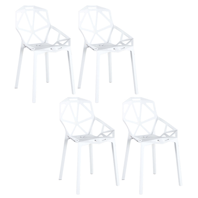 Scandinavian Home Side Chair Birds Nest Cross Back Plastic Dining Room Chair White 4 Piece Set Clearhalo ' kitchen&dining_furn' 'Dining Chairs' 'Dining Tables & Seating' 'dining_chair' 'furn' 'furn_dining_chair' 'Furniture' 'furniture_dining_chair' 'Kitchen & Dining Furniture' 'kitchen' 3493859