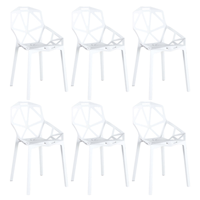 Scandinavian Home Side Chair Birds Nest Cross Back Plastic Dining Room Chair White 6 Piece Set Clearhalo ' kitchen&dining_furn' 'Dining Chairs' 'Dining Tables & Seating' 'dining_chair' 'furn' 'furn_dining_chair' 'Furniture' 'furniture_dining_chair' 'Kitchen & Dining Furniture' 'kitchen' 3493860